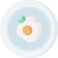An egg is on a plate in a flat design vector