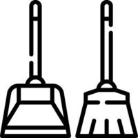 Two broom and dustpan icons on a white background vector