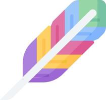 A colorful feather with a white tip vector