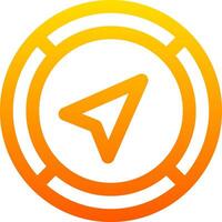 A yellow and orange circle with a sign on it vector