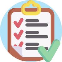 Clipboard with checklist and tick mark vector