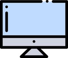 A computer monitor with a blue screen vector