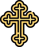 A cross with a black and gold design vector