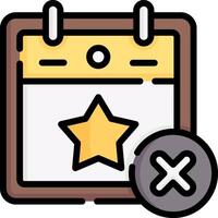 A calendar with a star and a check mark vector