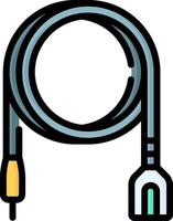 A cable with a yellow plug on it vector