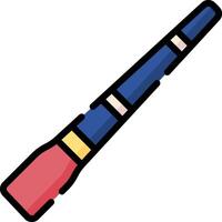 A blue and red pencil with a red tip vector