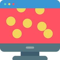 A computer monitor with yellow dots on it vector