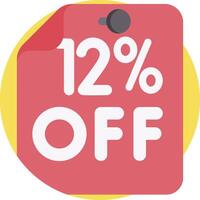 A 12 off sticker on a yellow circle vector