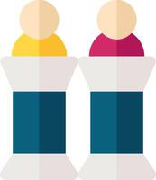 Two people in a chair with a spool of thread vector