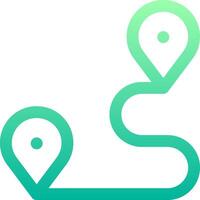 A green and green arrow pointing to a location vector
