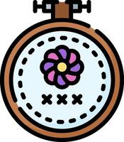 A clock with a flower on it vector