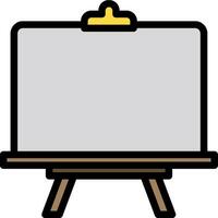 An easel with a blank white board on it vector