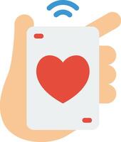 A hand holding a playing card with a heart on it vector