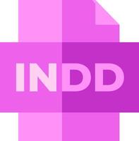 The word indd in a purple square vector