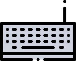 A computer with a keyboard and mouse icon vector