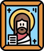 Jesus in a frame icon vector