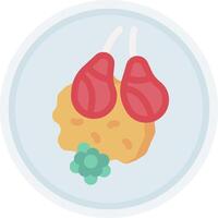 A flat icon of a pair of lungs and a plant vector