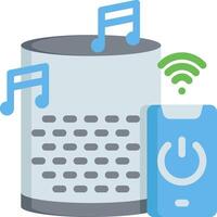 A speaker and a phone with music notes vector