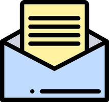 Email icon with a paper document inside vector