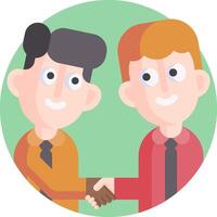 Two men shaking hands in a circle vector