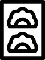 A black and white icon of two clouds vector