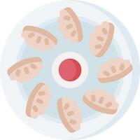 A plate with dumplings on it vector