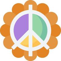 A peace symbol with a flower in the center vector