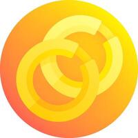 Two rings in a circle on a yellow background vector