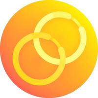 Two rings in a circle on a yellow background vector