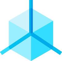 A blue cube with a blue line through it vector