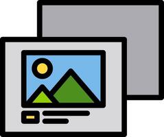 A computer monitor with a picture of a mountain vector