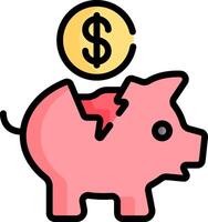 Piggy bank with dollar sign vector