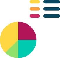 A pie chart with different colors and different sizes vector