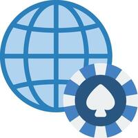 The globe and a poker chip vector