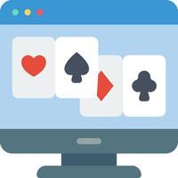 A computer screen with four playing cards on it vector