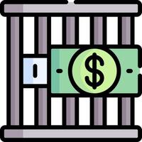 A jail cell with a dollar sign inside vector