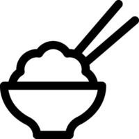 A black and white image of a bowl with chopsticks vector