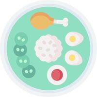 An illustration of food on a plate vector