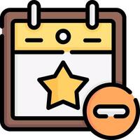 A calendar with a star on it and a button vector