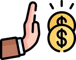 Hand with dollar coins and hand pointing up vector