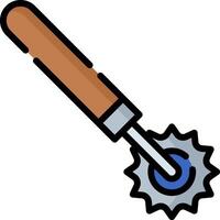 A wrench with a blue handle and a blue cog vector