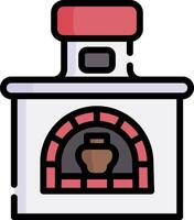 A pizza oven icon on a white background vector