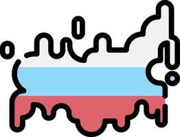 The russian flag is melting in the shape of a map vector