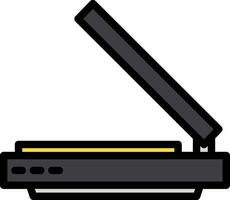 A black and yellow printer icon on a white background vector