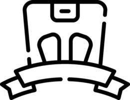 A black and white image of a backpack with a ribbon vector