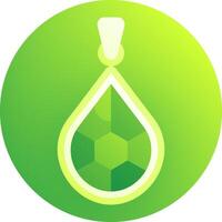 A green drop with a green drop inside it vector