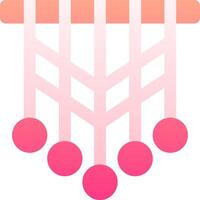 A pink and white logo with a string of balls vector