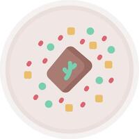 A chocolate bar with sprinkles on top of a plate vector