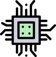 A computer chip icon on a white background vector
