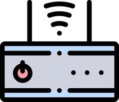 A wifi router with a blue light vector